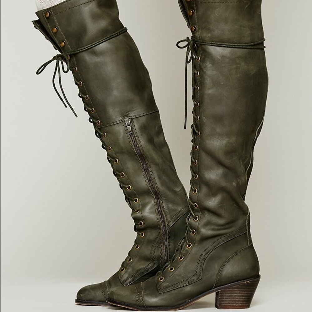 Free People Jeffery Campbell Joe leather boots EUC